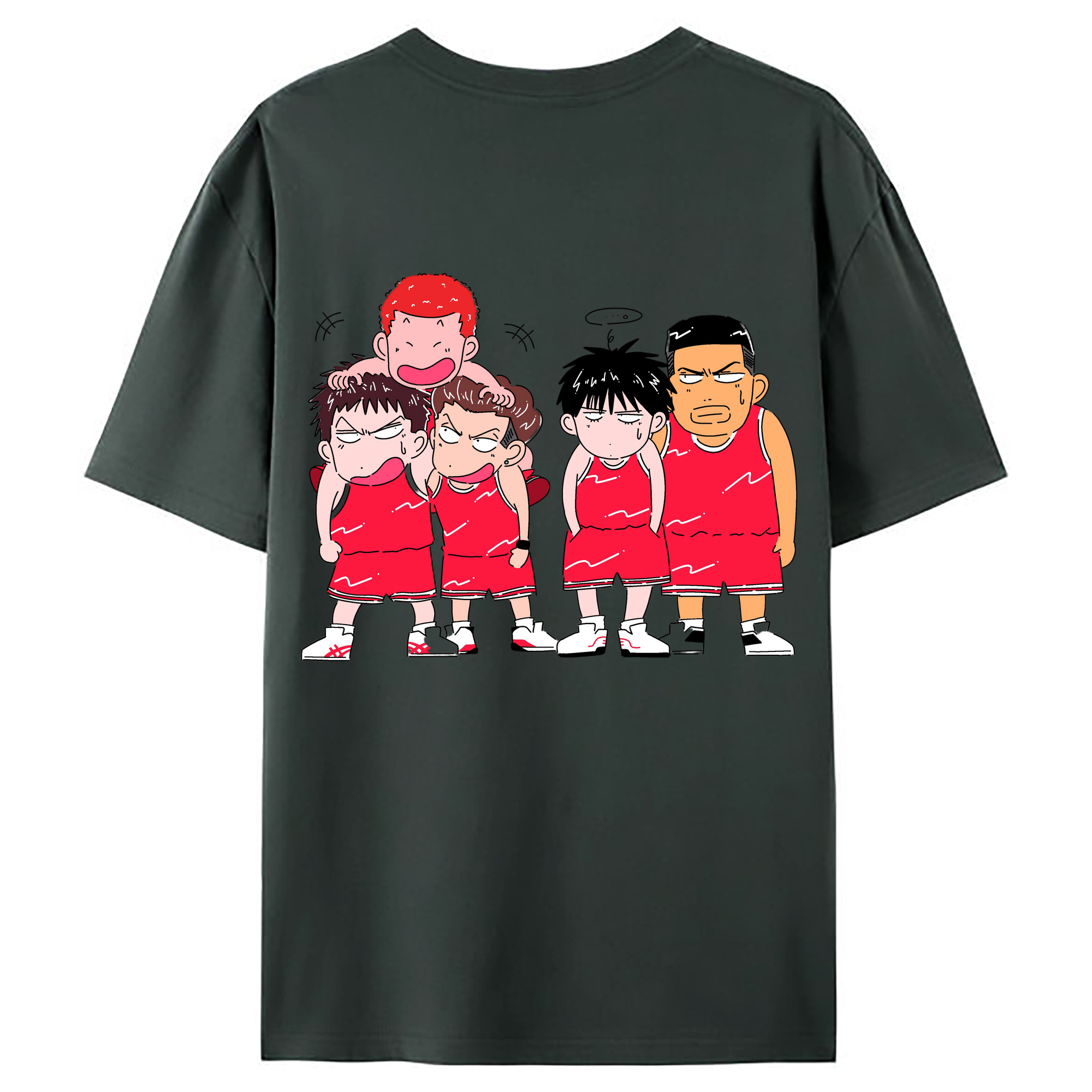（画像用） SLAM DUNK／スラムダンク 綿100％ メンズ半袖Tシャツ（バックプリント） 通気性